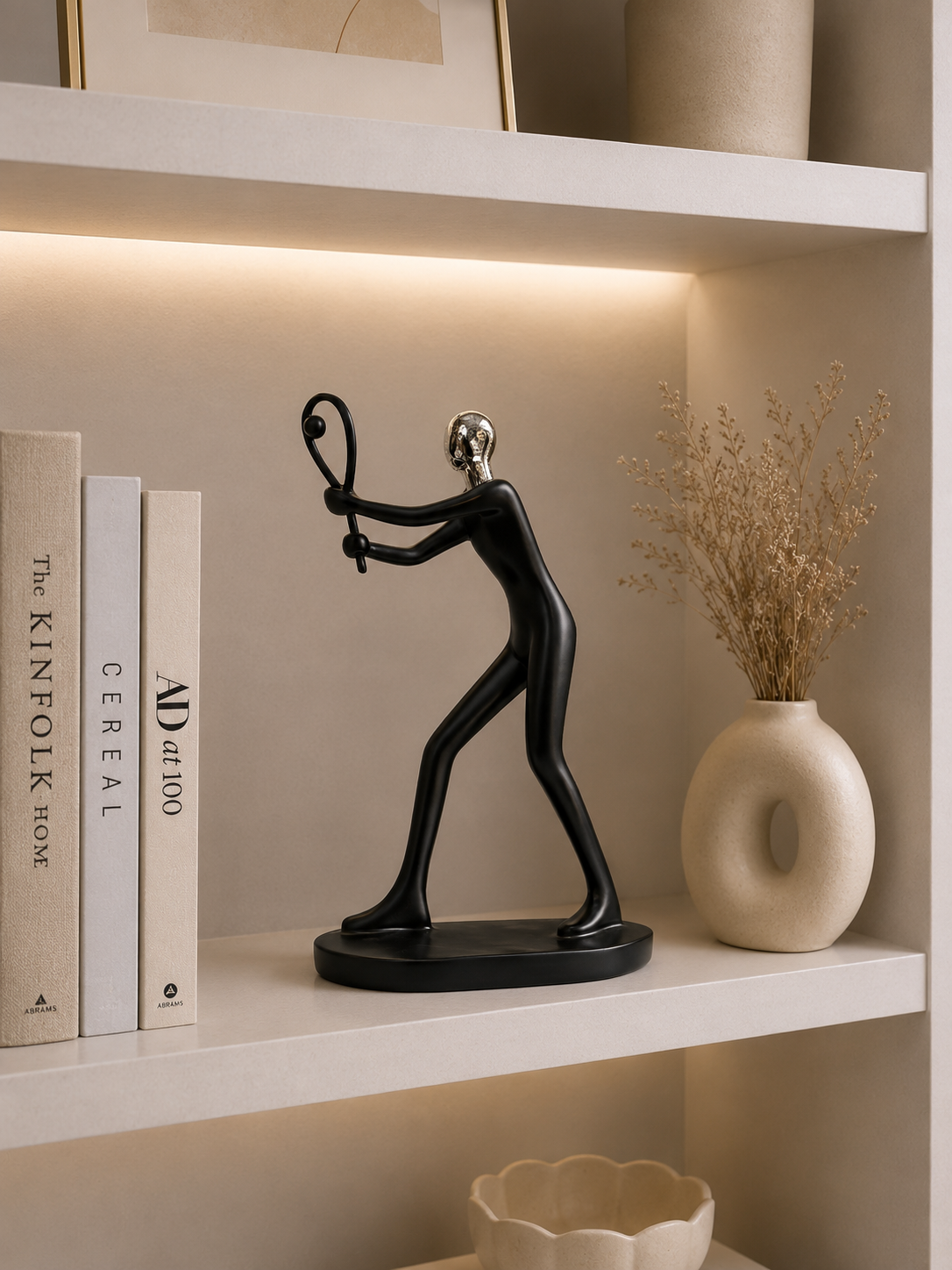Modern Tennis Player Resin Sculpture