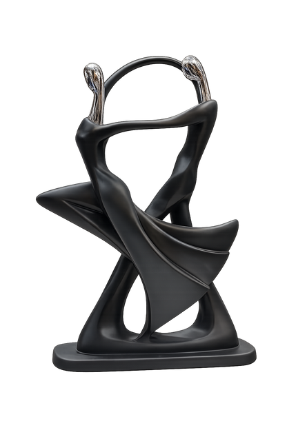 Modern Abstract Dancing Couple Sculpture