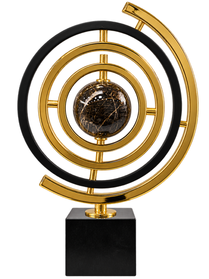 Luxury Gold & Black Geometric Sculpture