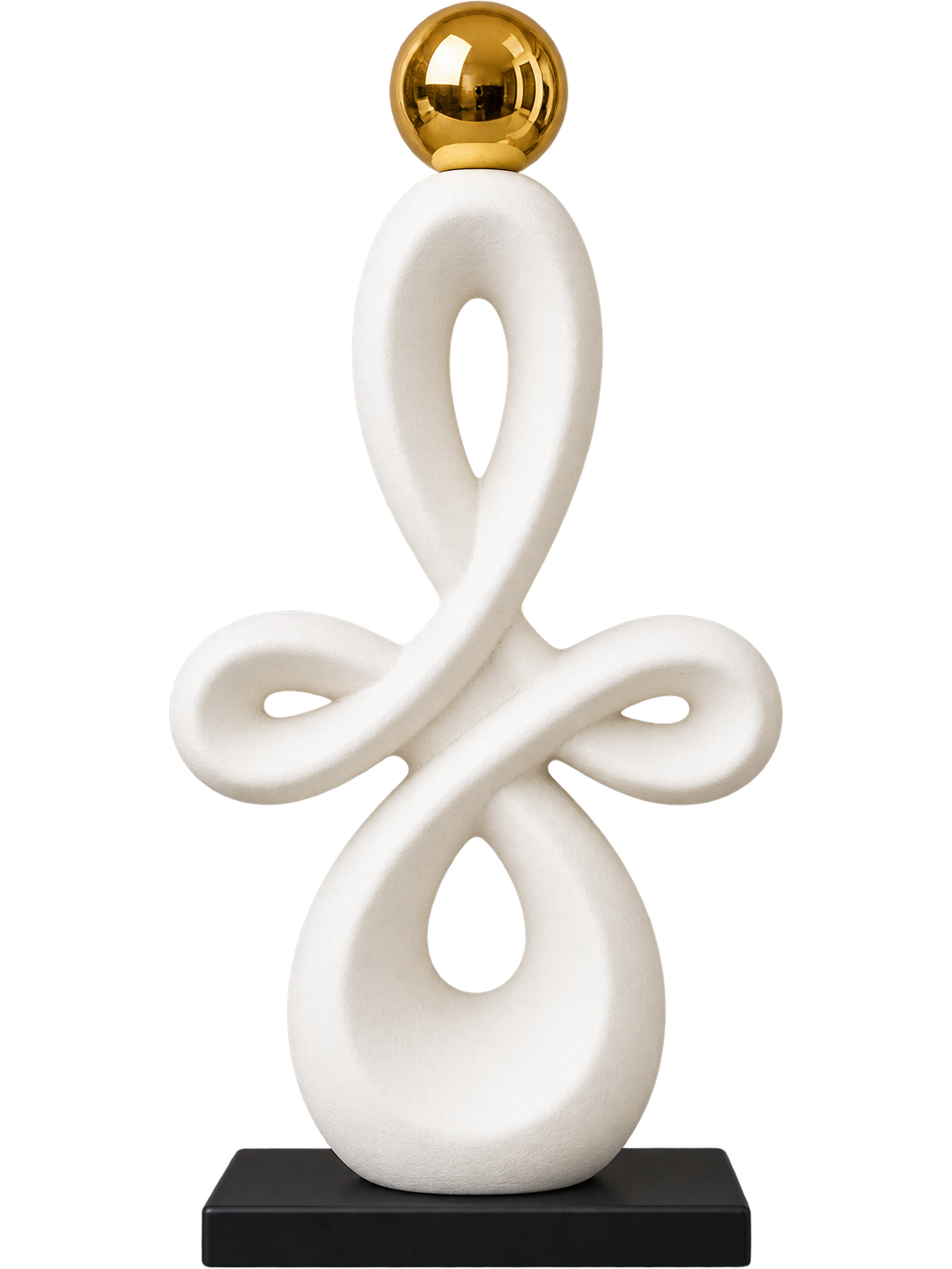 Modern Abstract Figure Sculpture with Gold Sphere
