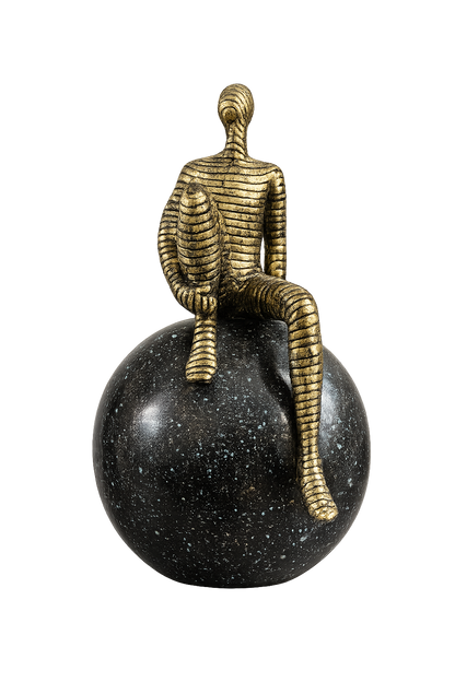 Abstract Thinker Sculpture on Sphere