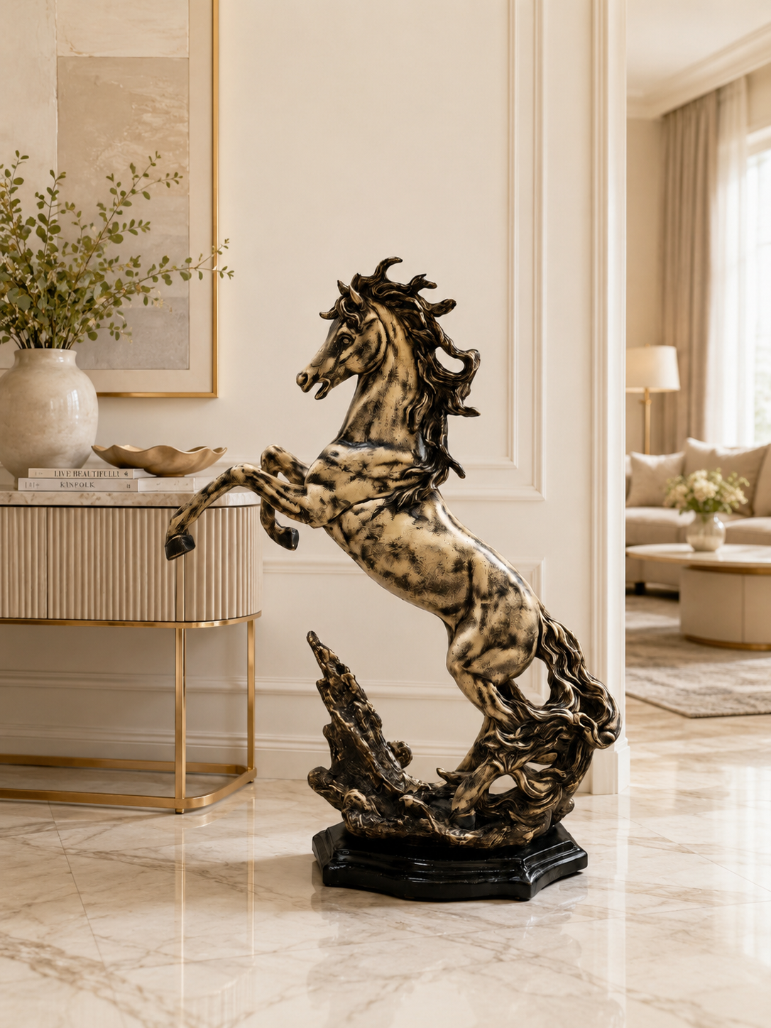 Luxury Rearing Horse Statue