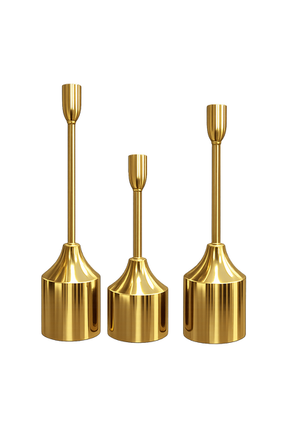 Luxury Gold Metal Candle Stand Set of 3