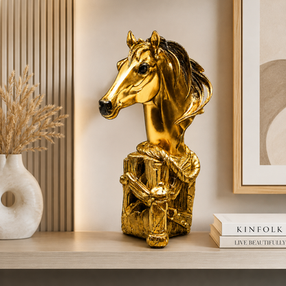 Golden Horse Head Bust