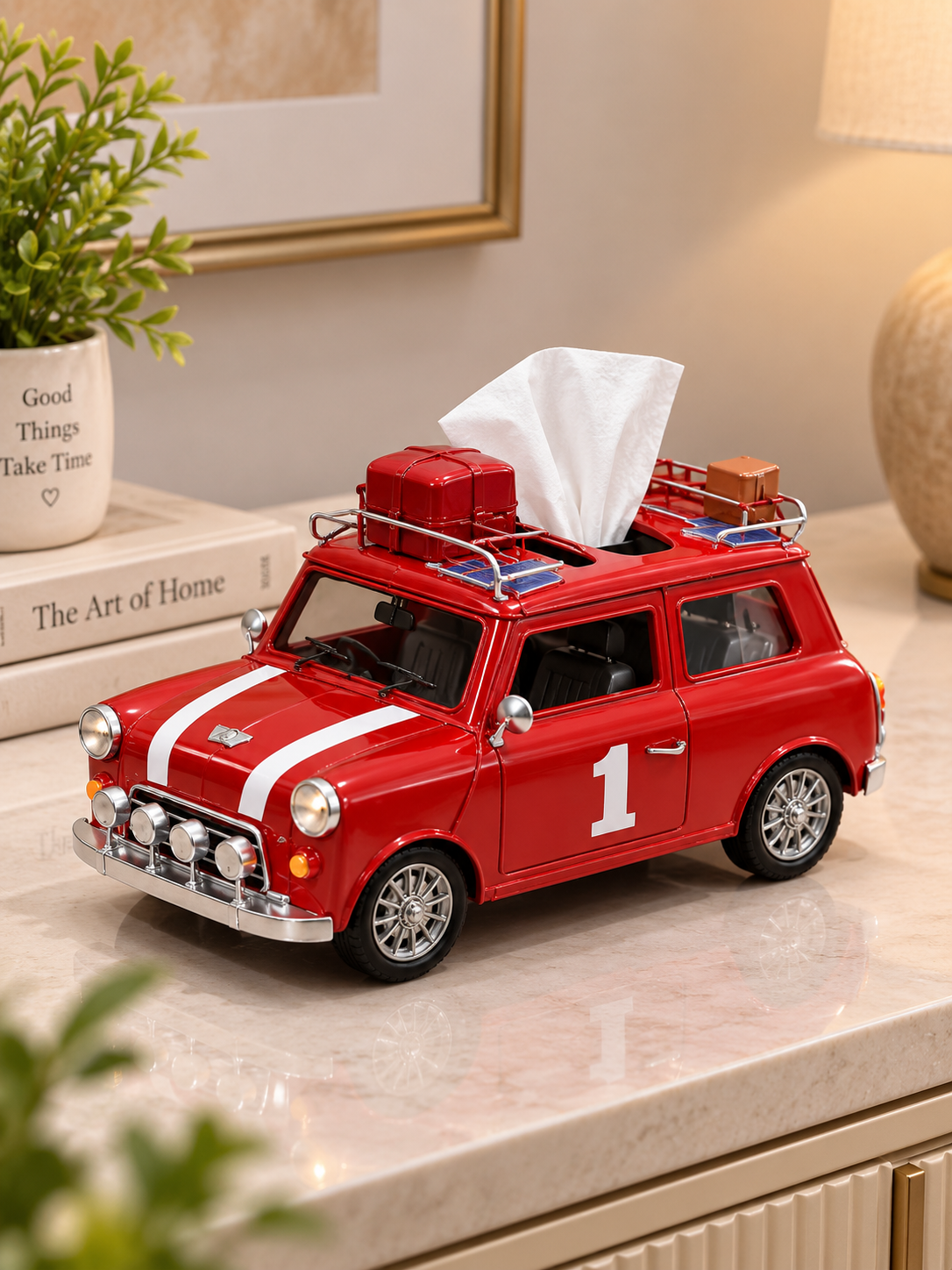 Vintage Mini Cooper Style Car Tissue Holder