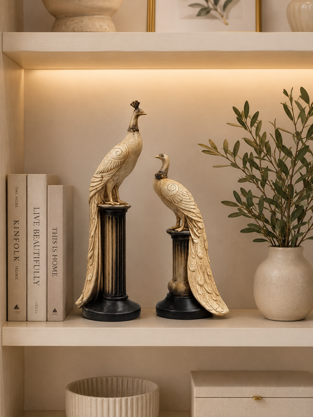Luxury Peacock Statue Set of 2