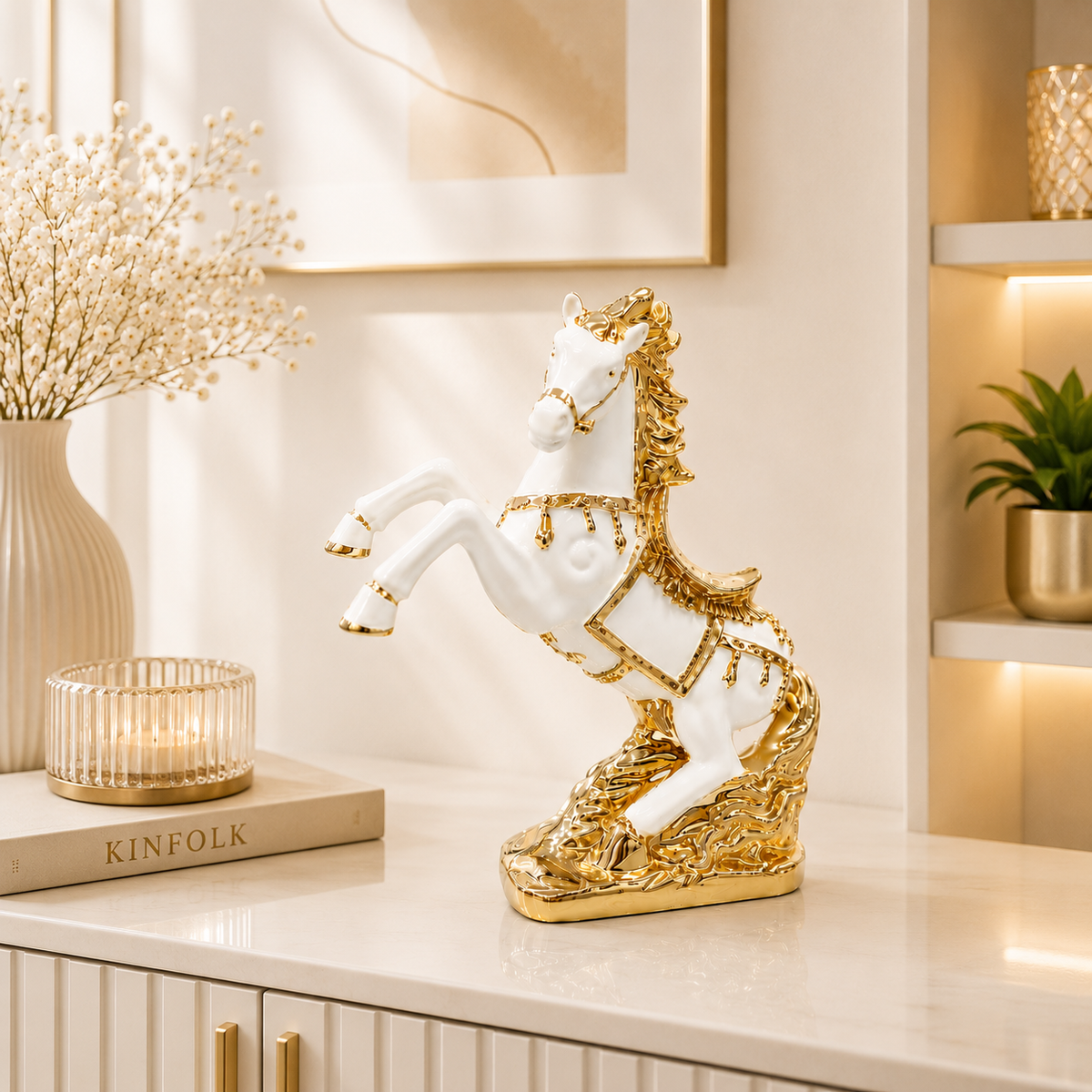 Lucky Horse Resin Figurine