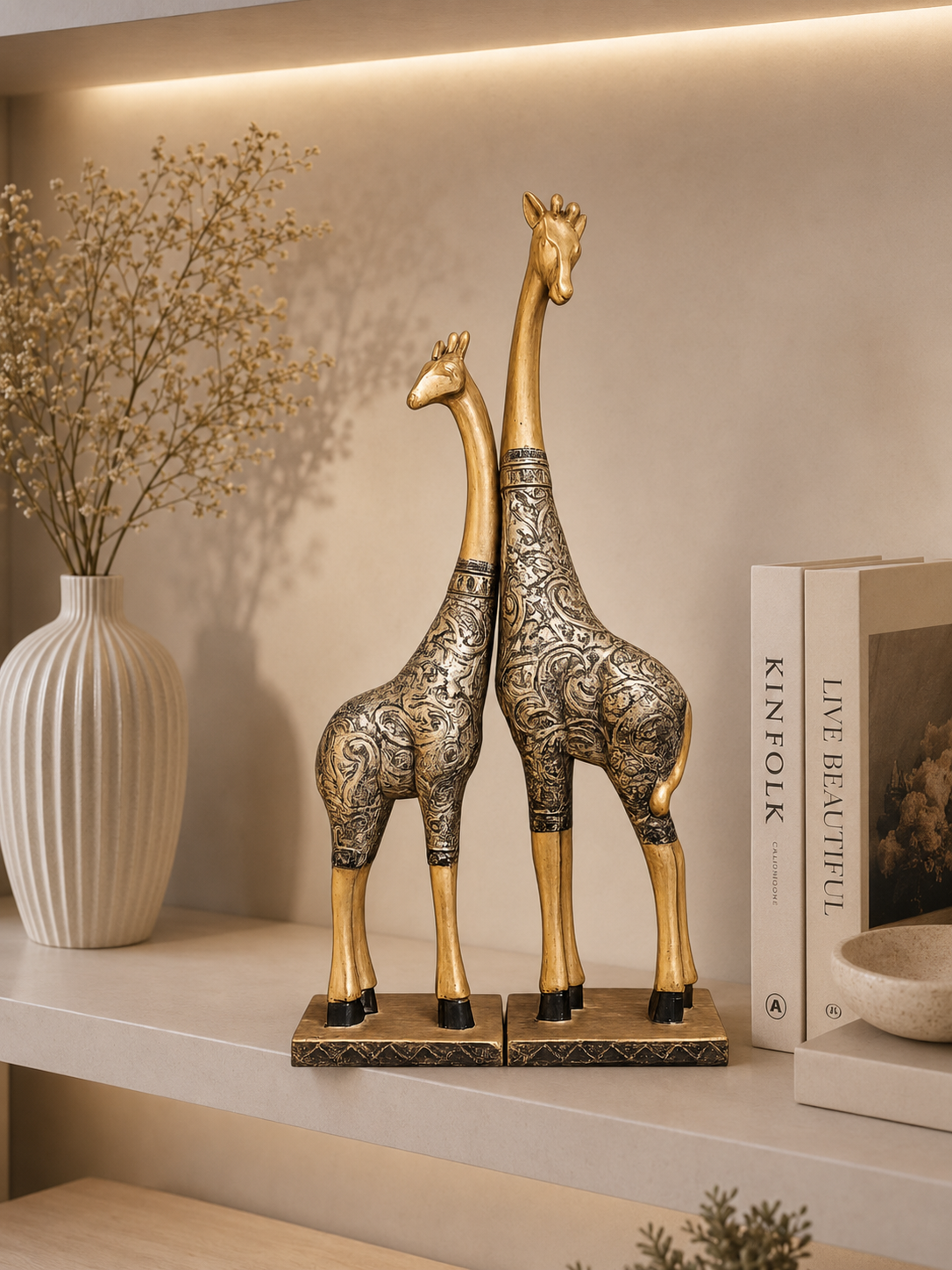 Luxury Giraffe Statue Set of 2