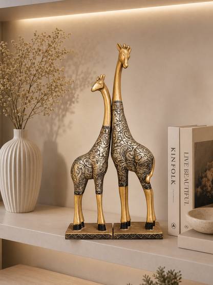 Luxury Giraffe Statue Set of 2