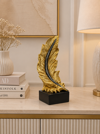 Luxury Gold Feather Sculpture