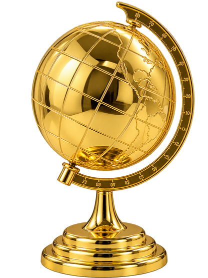 Luxury Golden Rotating Globe