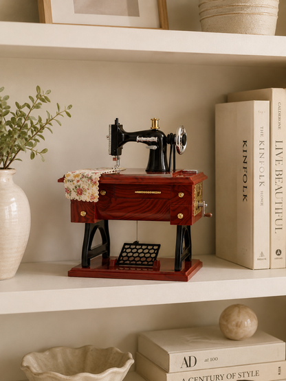 Vintage Sewing Machine Music Box