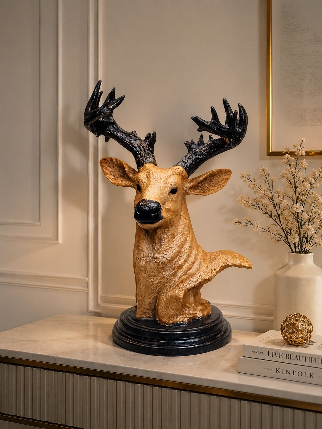 Luxury Deer Head Sculpture