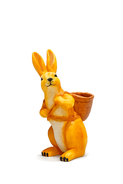 Cute Bunny Planter Statue with Basket
