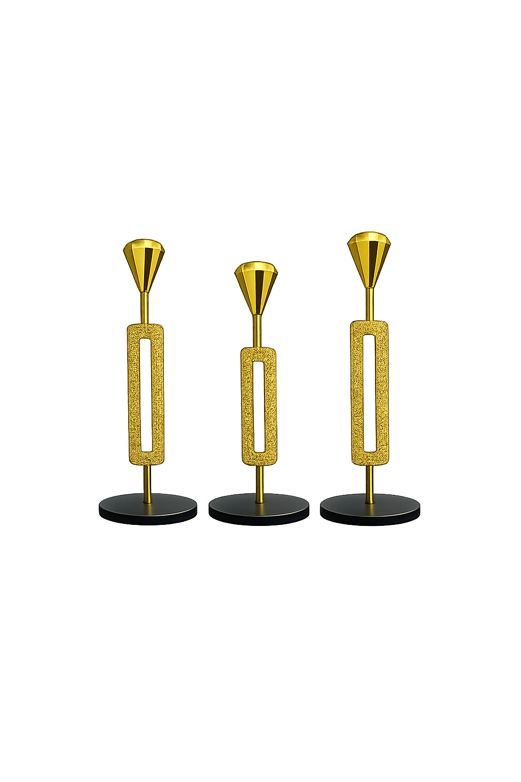 Luxury Gold Metal Candle Holder Set of 3