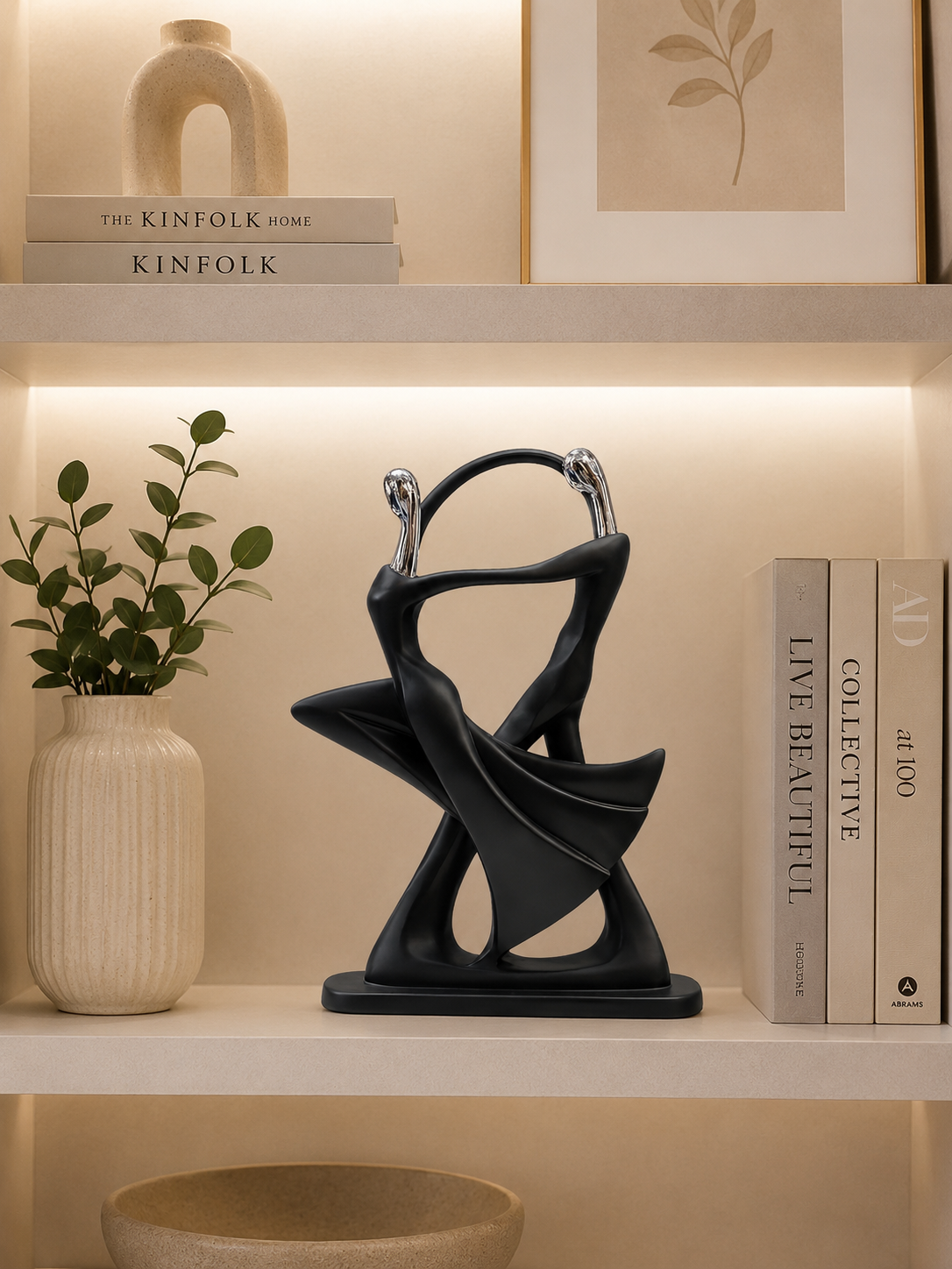 Modern Abstract Dancing Couple Sculpture