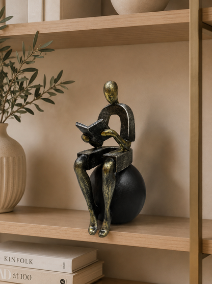 Abstract Reading Man Sculpture