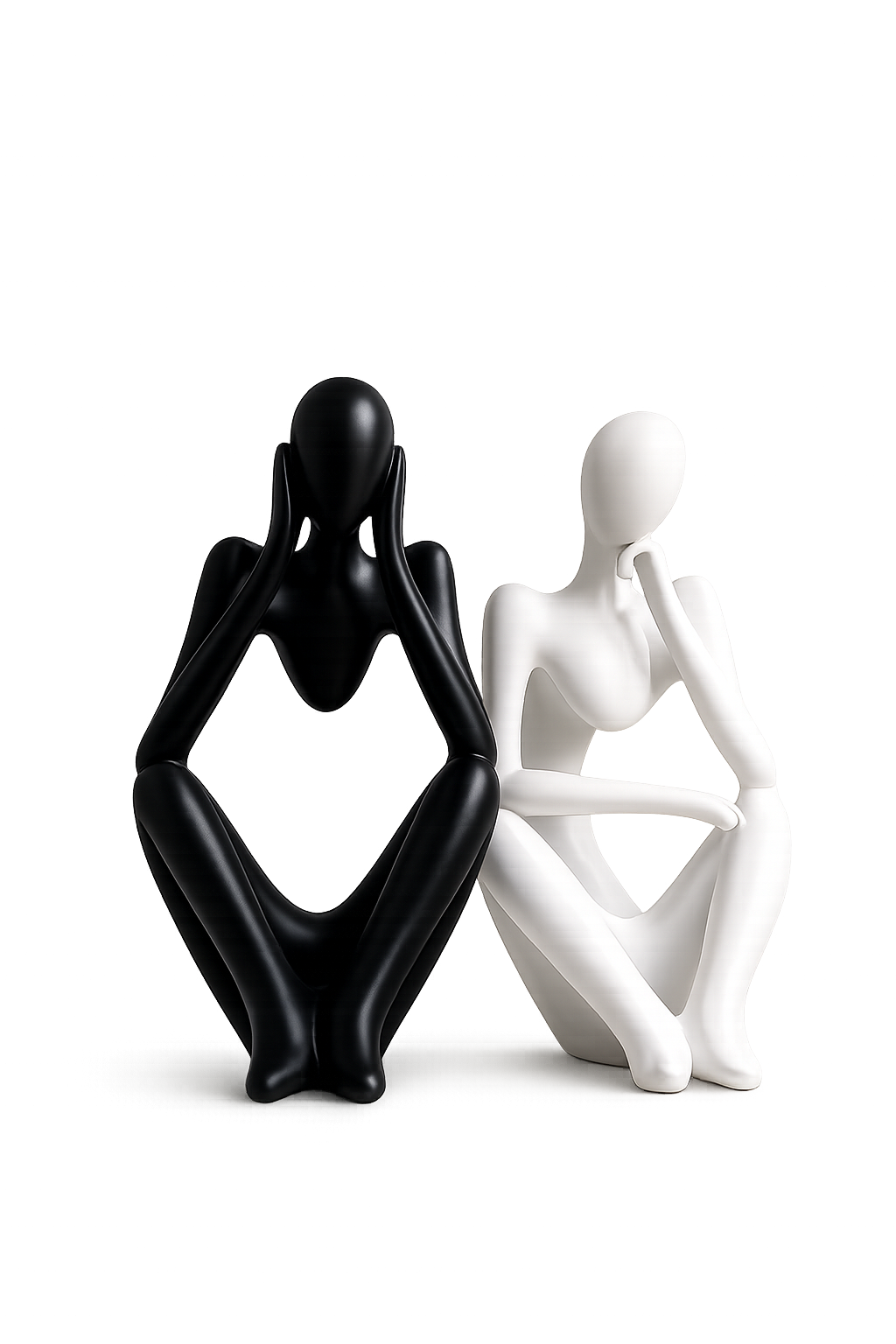 Abstract Thinker Couple Sculpture Set of 2