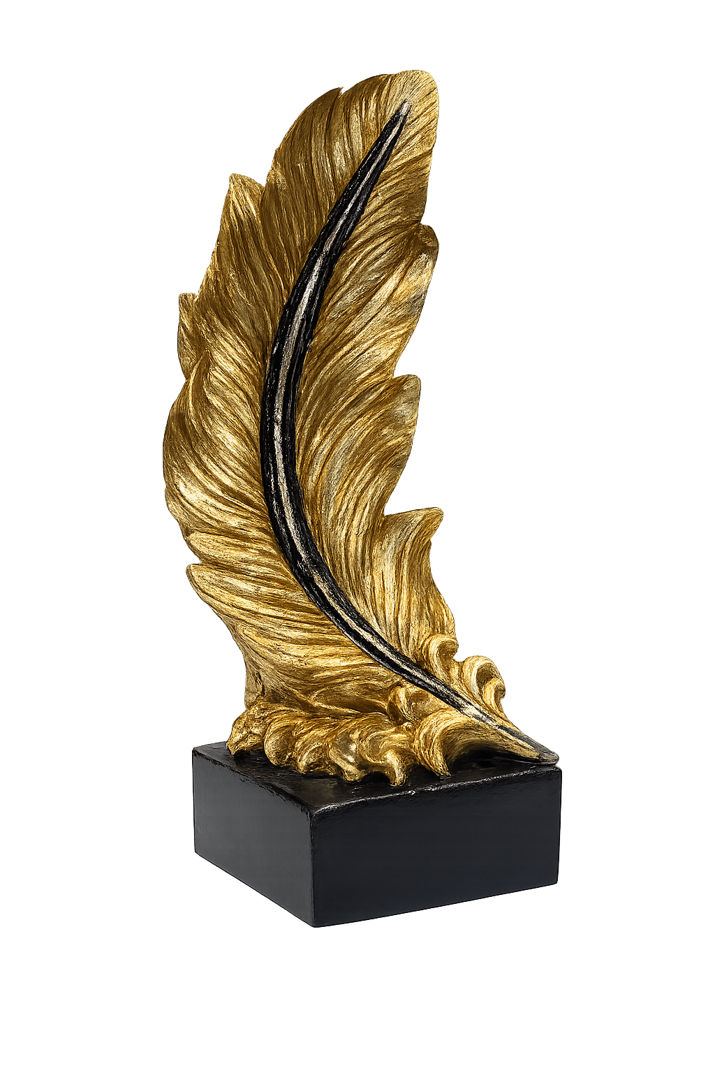 Luxury Gold Feather Sculpture