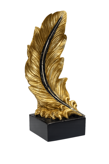 Luxury Gold Feather Sculpture