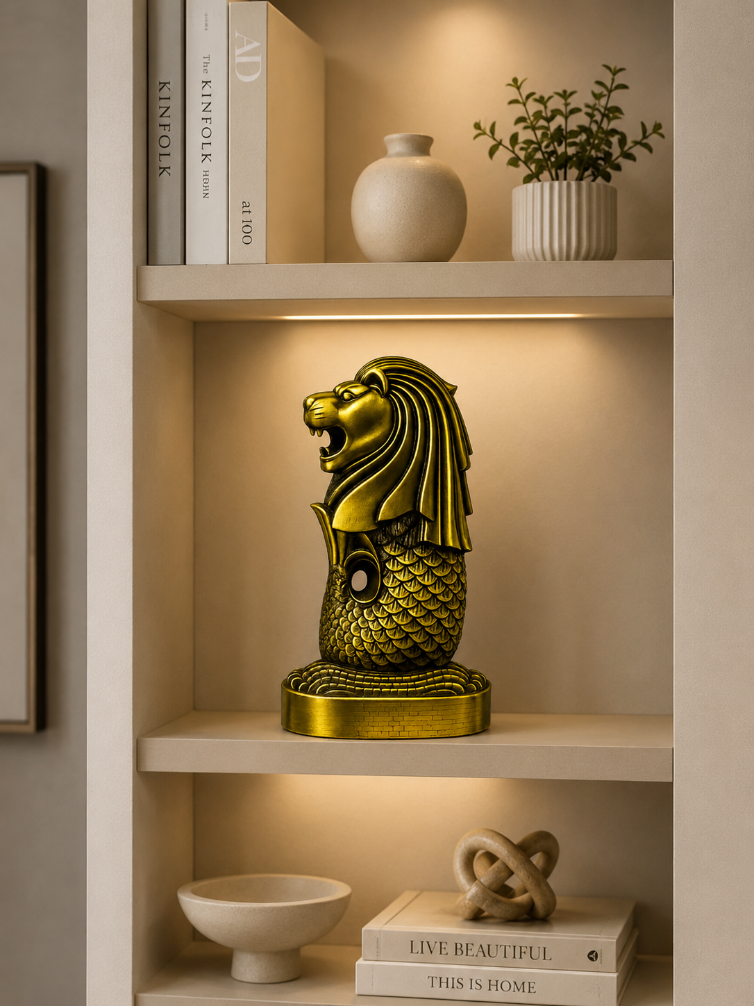 Luxury Merlion Statue Decorative Showpiece