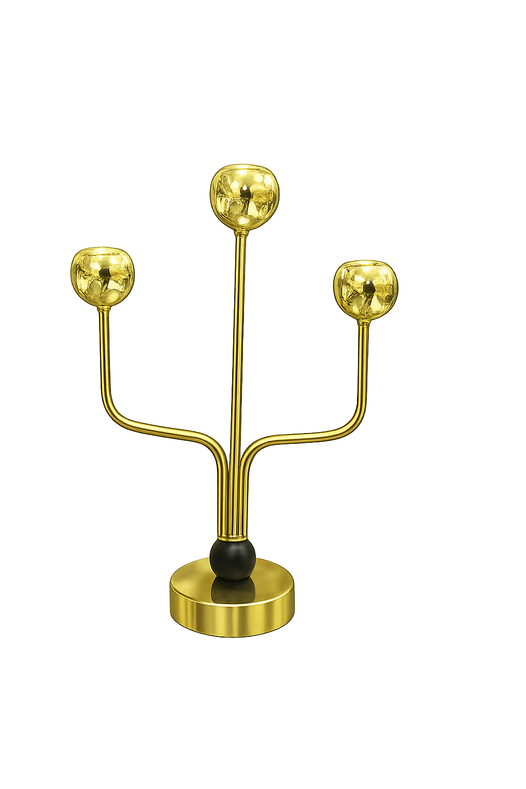 Luxury Gold 3-Arm Candle Holder