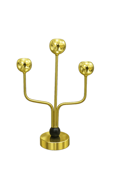 Luxury Gold 3-Arm Candle Holder
