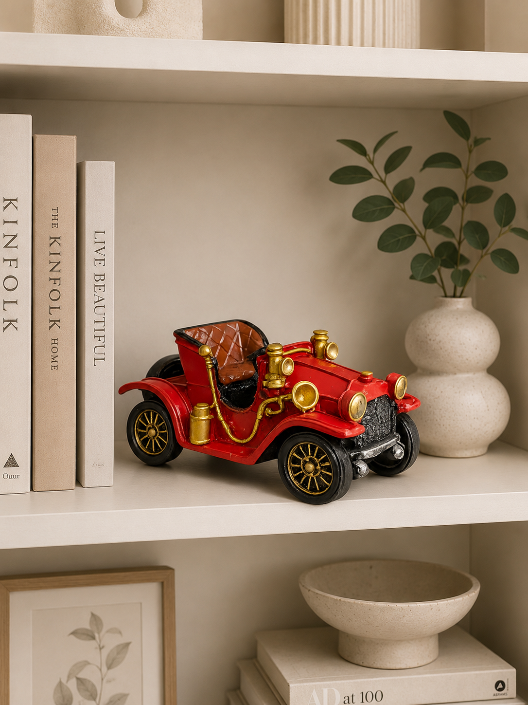 Vintage Red Classic Car Showpiece