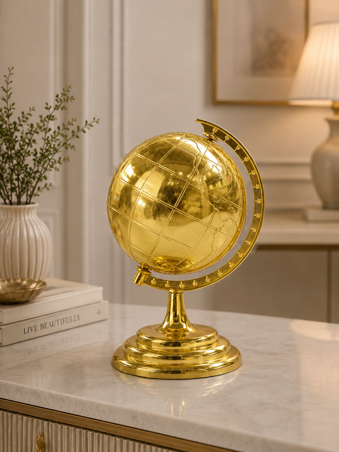 Luxury Golden Rotating Globe