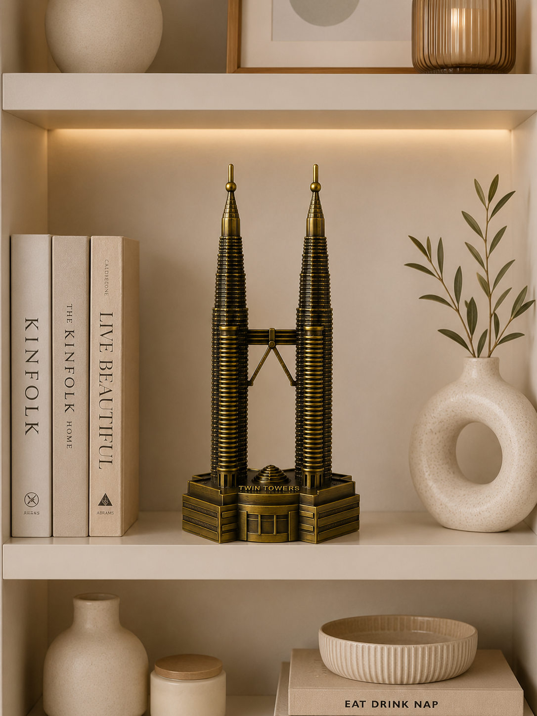 Twin Towers Metal Sculpture
