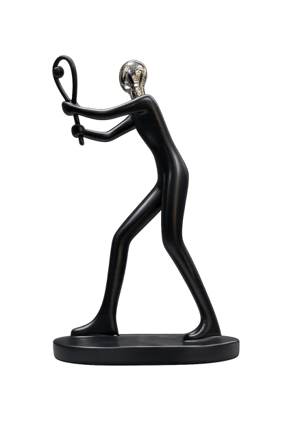 Modern Tennis Player Resin Sculpture
