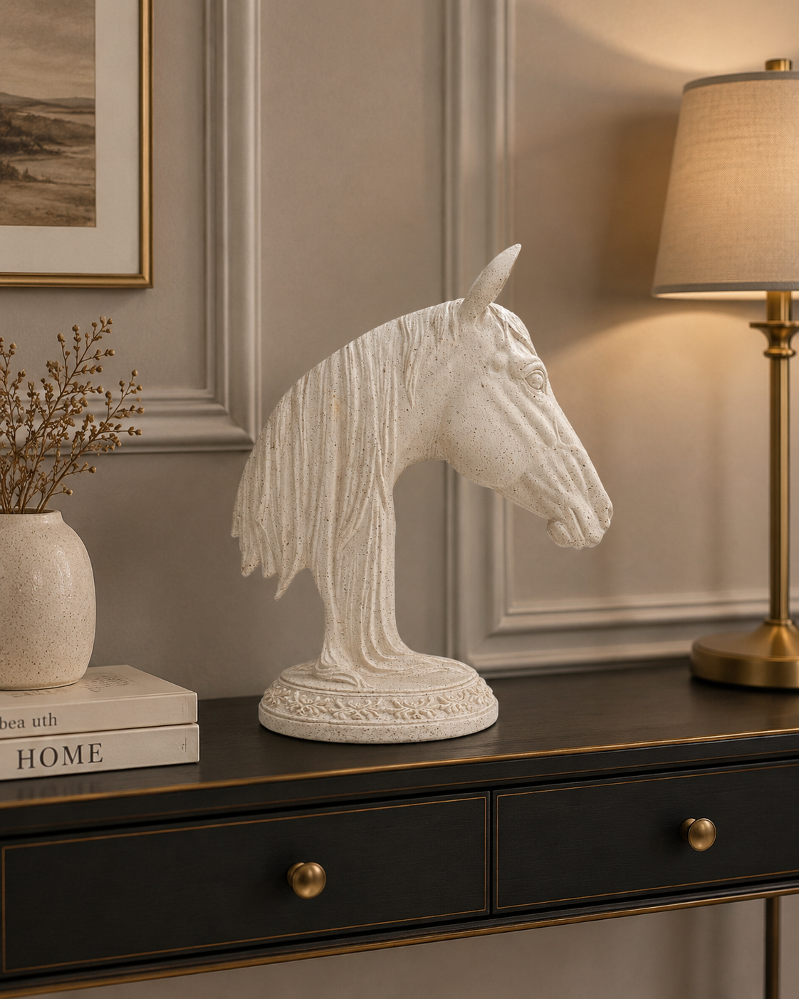 Elegant Horse Head Decorative Sculpture