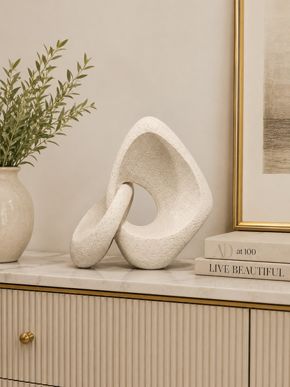 Abstract Interlocking Stone Sculpture