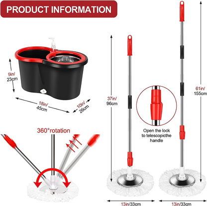 360° Stainless Steel Magic Mop