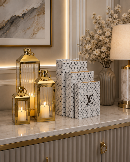 Luxury Designer-Inspired Decorative Book Set of 3