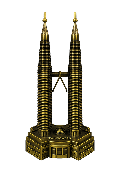 Twin Towers Metal Sculpture