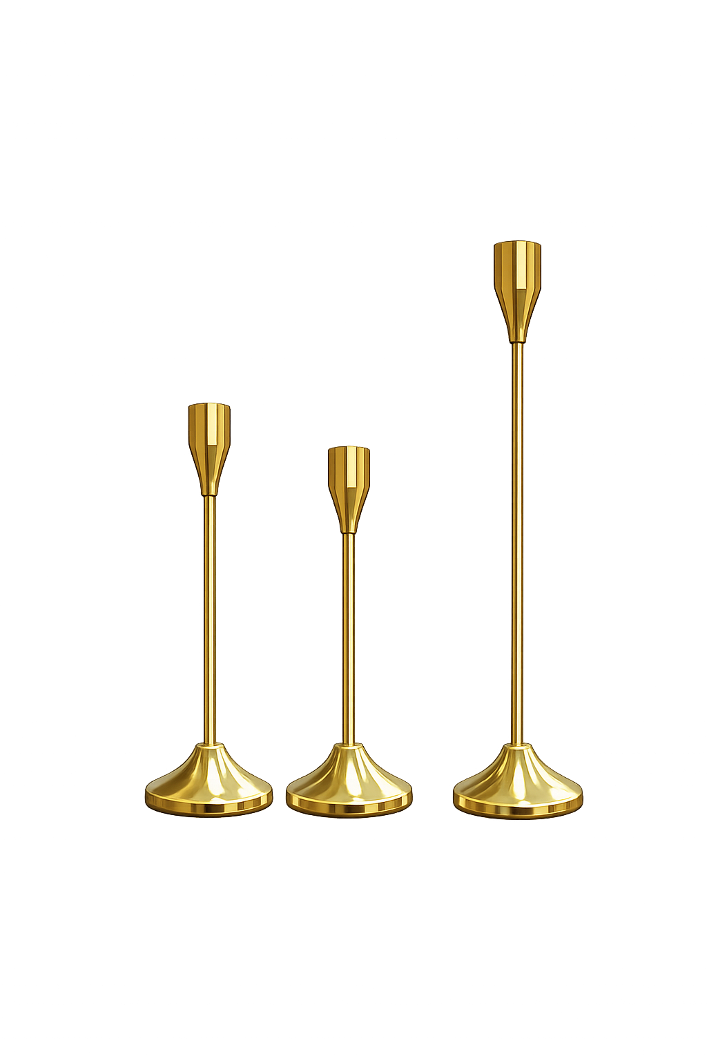 Luxury Gold Metal Candle Holder Set of 3