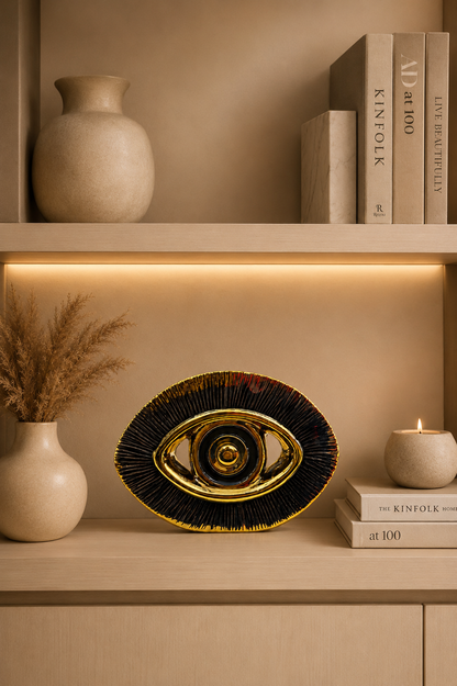 Modern Black & Gold Ceramic Decorative Accent