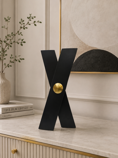 Modern X-Shaped Decorative Sculpture