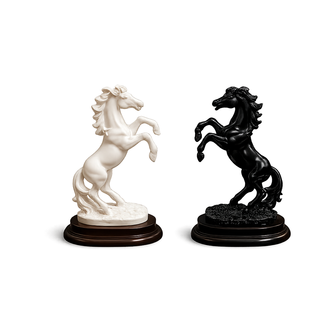 Rearing Horse Pair Statue