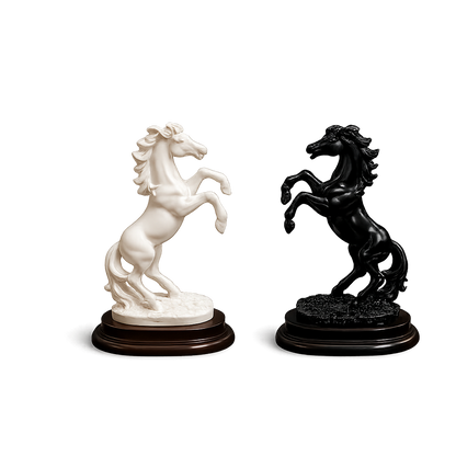 Rearing Horse Pair Statue