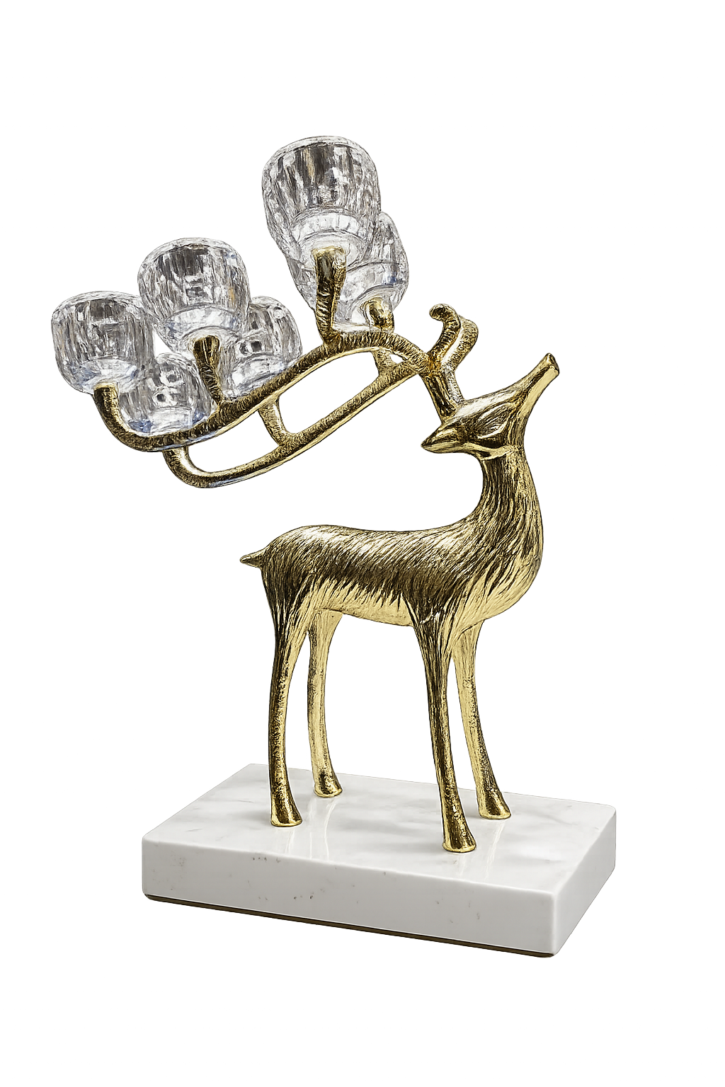 Luxury Golden Deer Crystal Candle Holder
