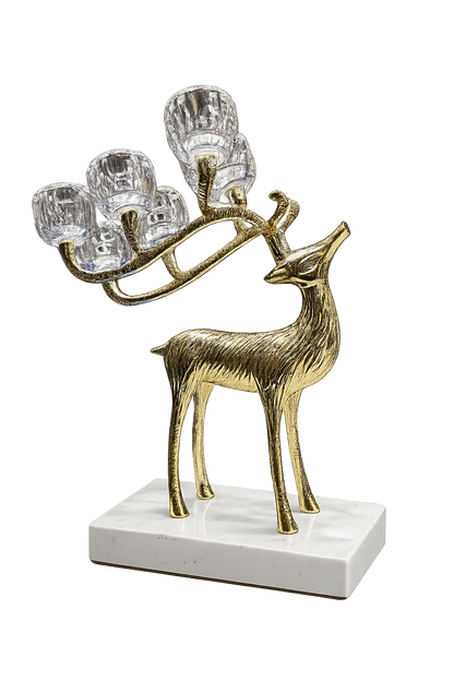 Luxury Golden Deer Crystal Candle Holder