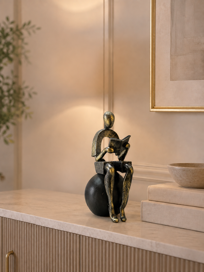 Abstract Reading Man Sculpture