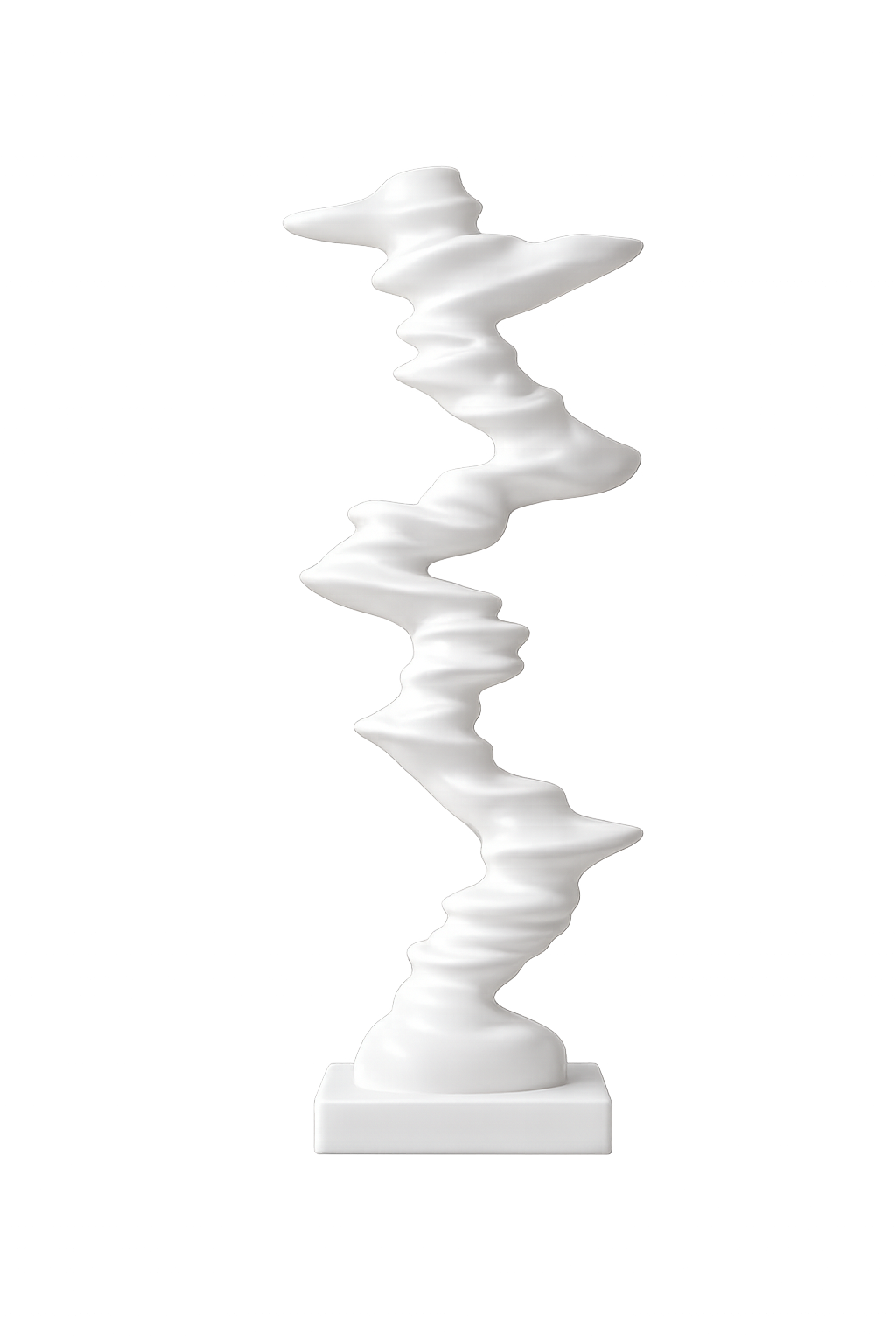 Modern Abstract White Resin Sculpture