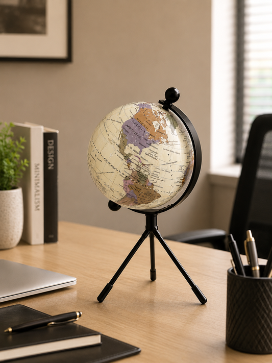 360° Rotating World Globe with Tripod Stand