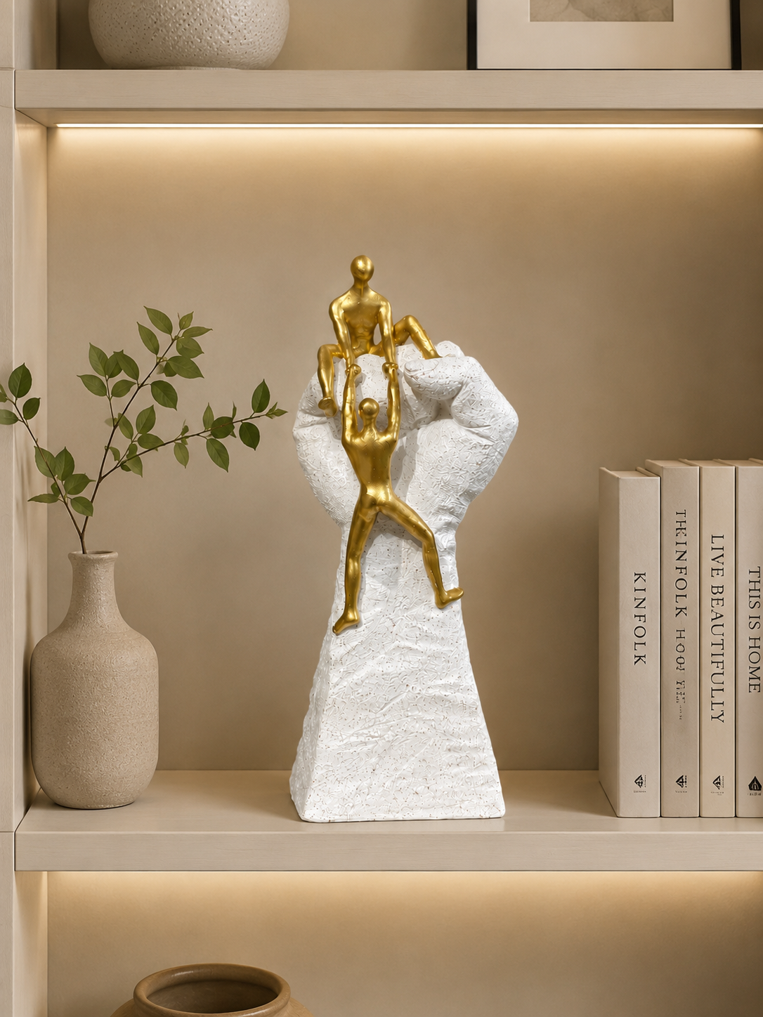 Luxury Golden Human Connection Sculpture