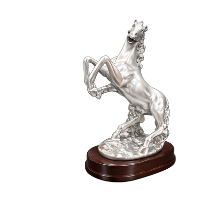 Majestic Silver Horse Sculpture