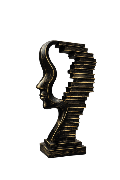 Abstract Face Books Sculpture