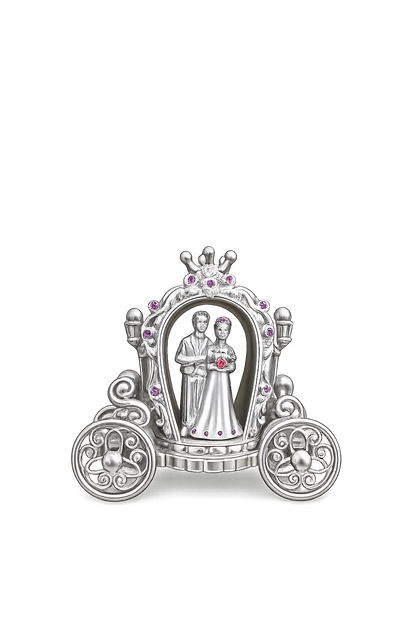 Luxury Silver Cinderella Carriage Couple Showpiece